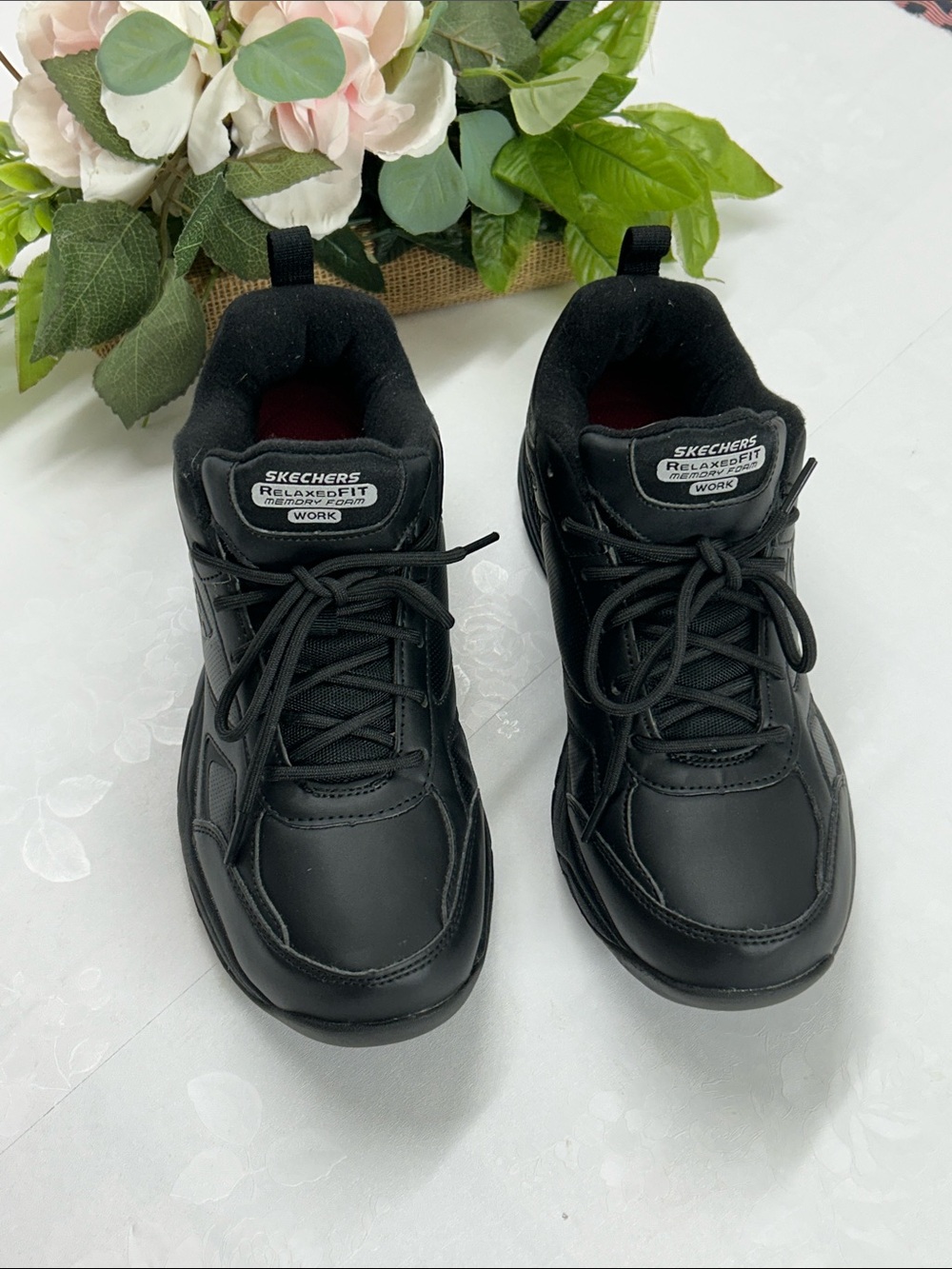 Skechers Relaxed Fit Black Men's Work Shoes